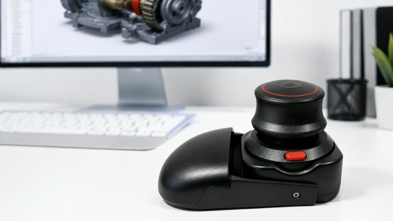 Wireless 3D CAD Mouse on a CAD workstation